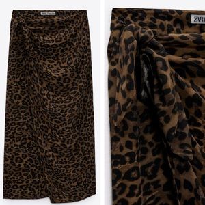 Zara animal print knitted skirt